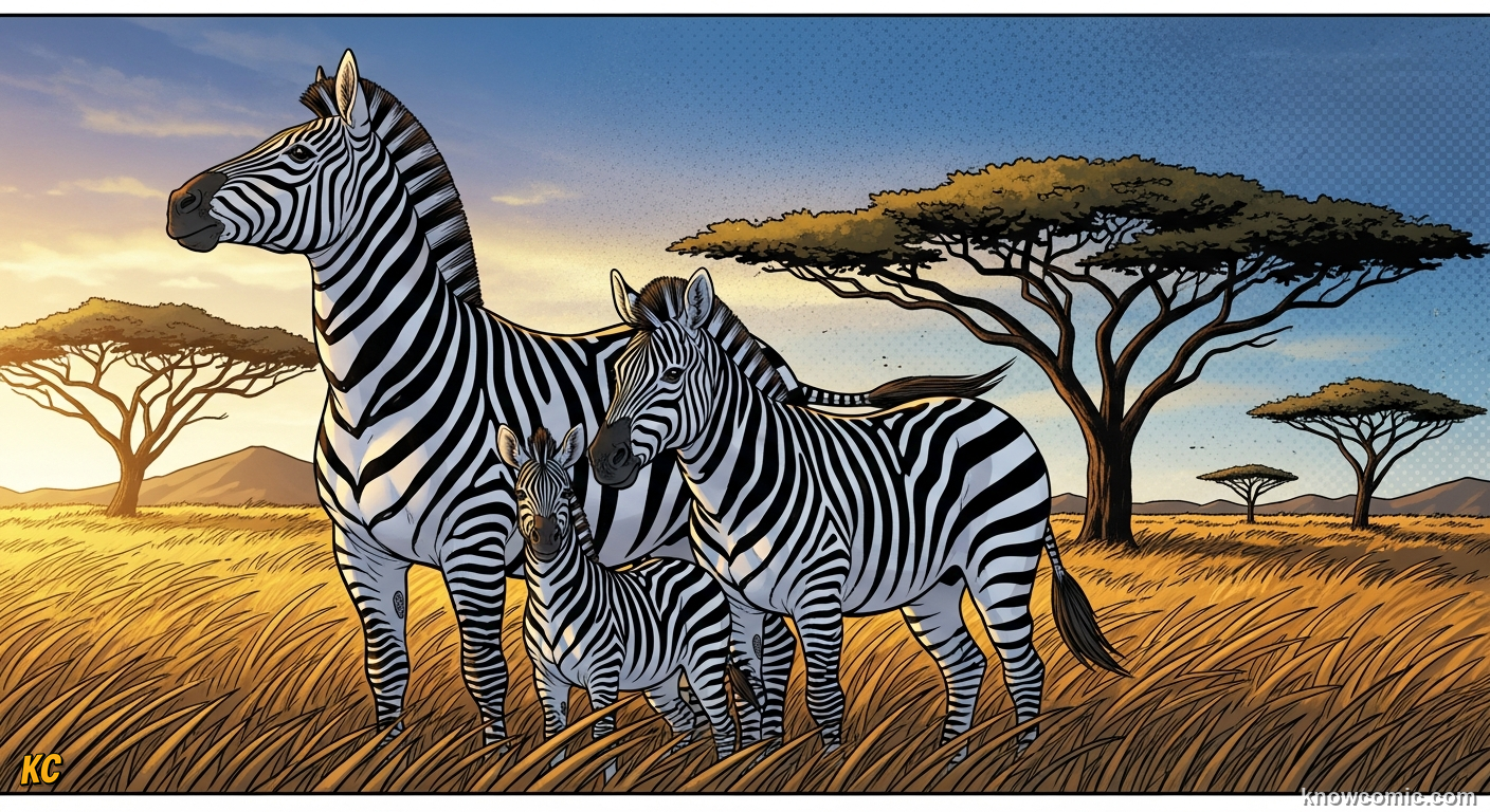 Zebra herd on savanna showing each animal has a unique individual stripe pattern