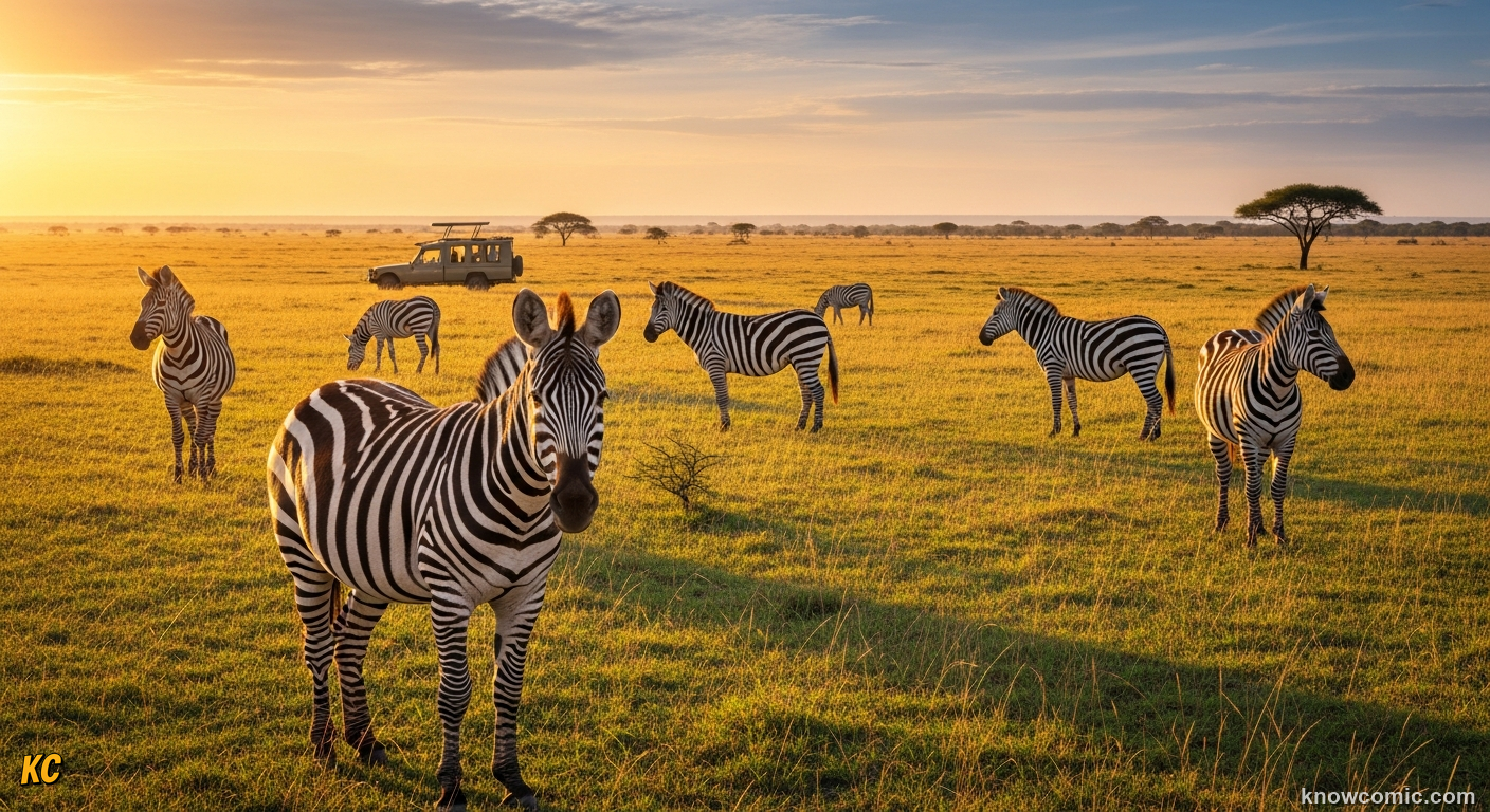 Connected grassland wildlife corridor allowing zebra herds to migrate freely