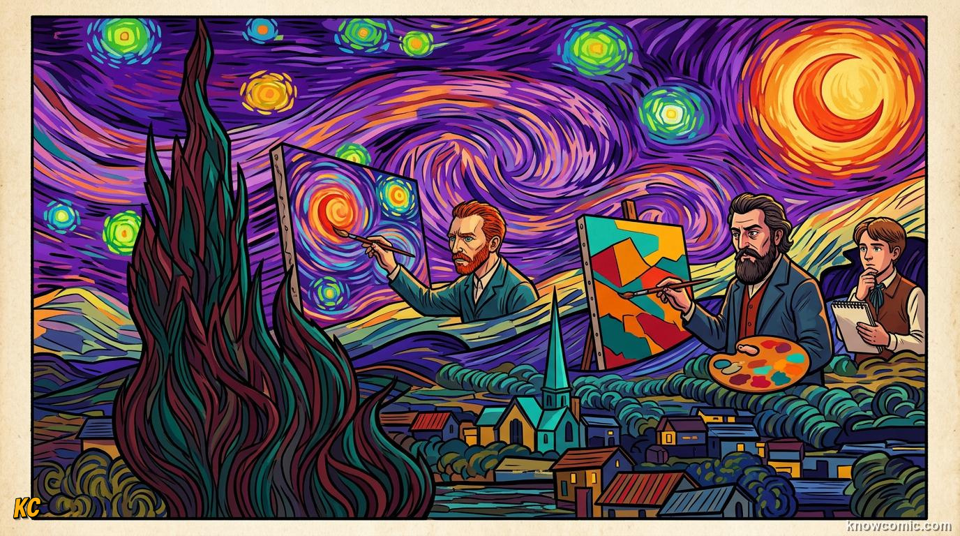 Post-Impressionist painting with bold colour, swirling brushstrokes and strong personal vision