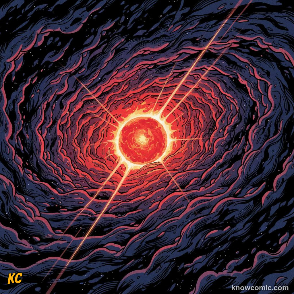 Gas cloud collapsing under its own gravity forming a glowing protostar at its centre