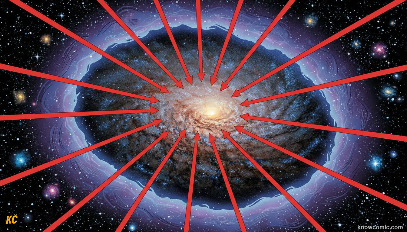 Vera Rubin measuring galaxy rotation curves, proving outer stars spin too fast without dark matter
