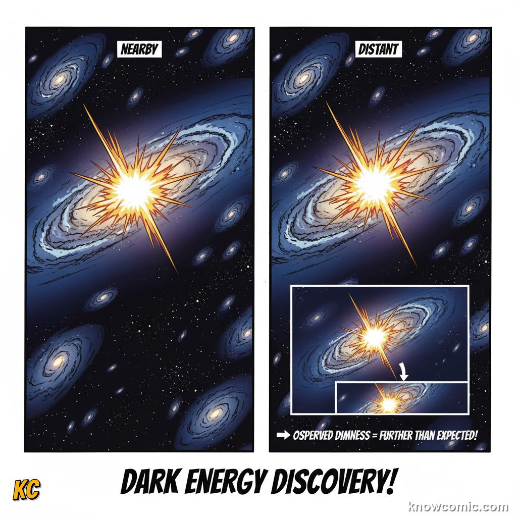 Type Ia supernova exploding at consistent brightness, used as a cosmic distance measuring tool