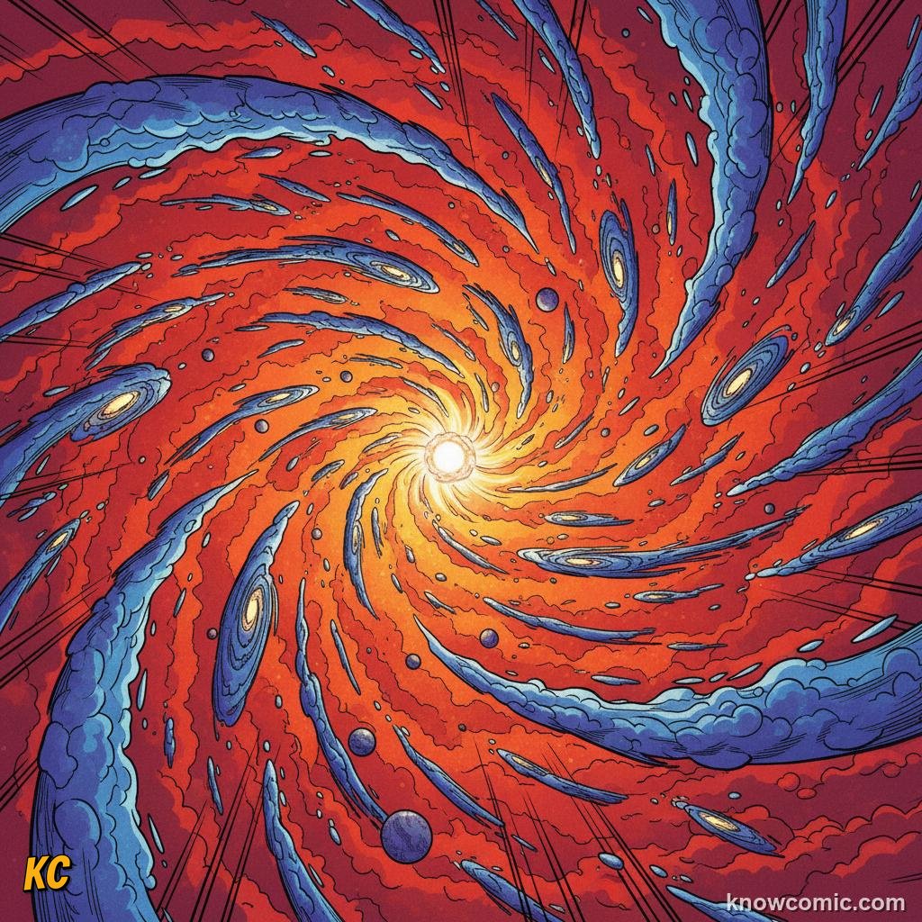 Big Crunch scenario where gravity eventually reverses expansion collapsing everything back together
