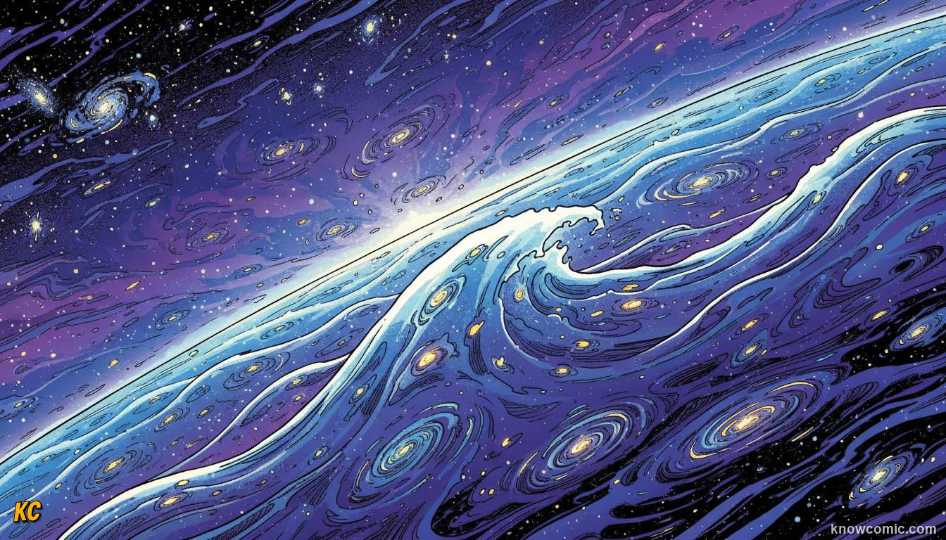 The inflaton field decaying and releasing enormous energy as inflation ends and reheating begins