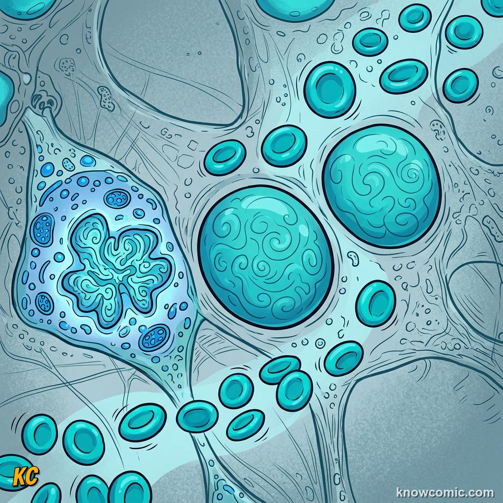Comic panel about the magic of cells: Trillions, educational kids illustration