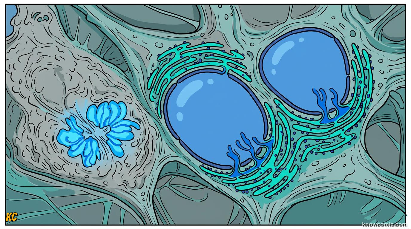 Comic panel about rough er: network: Inside Map, educational kids illustration