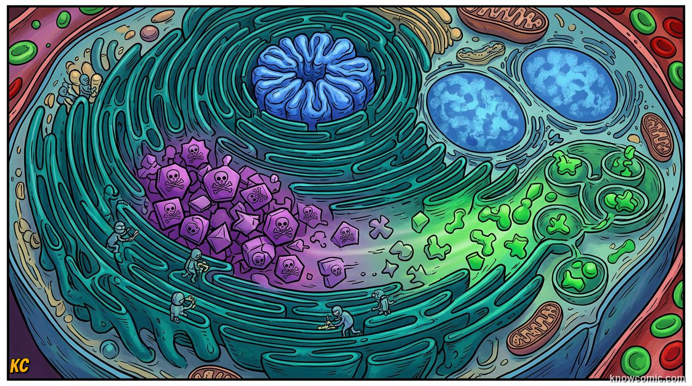 Comic panel about smooth er: liver: Detox Hq, educational kids illustration