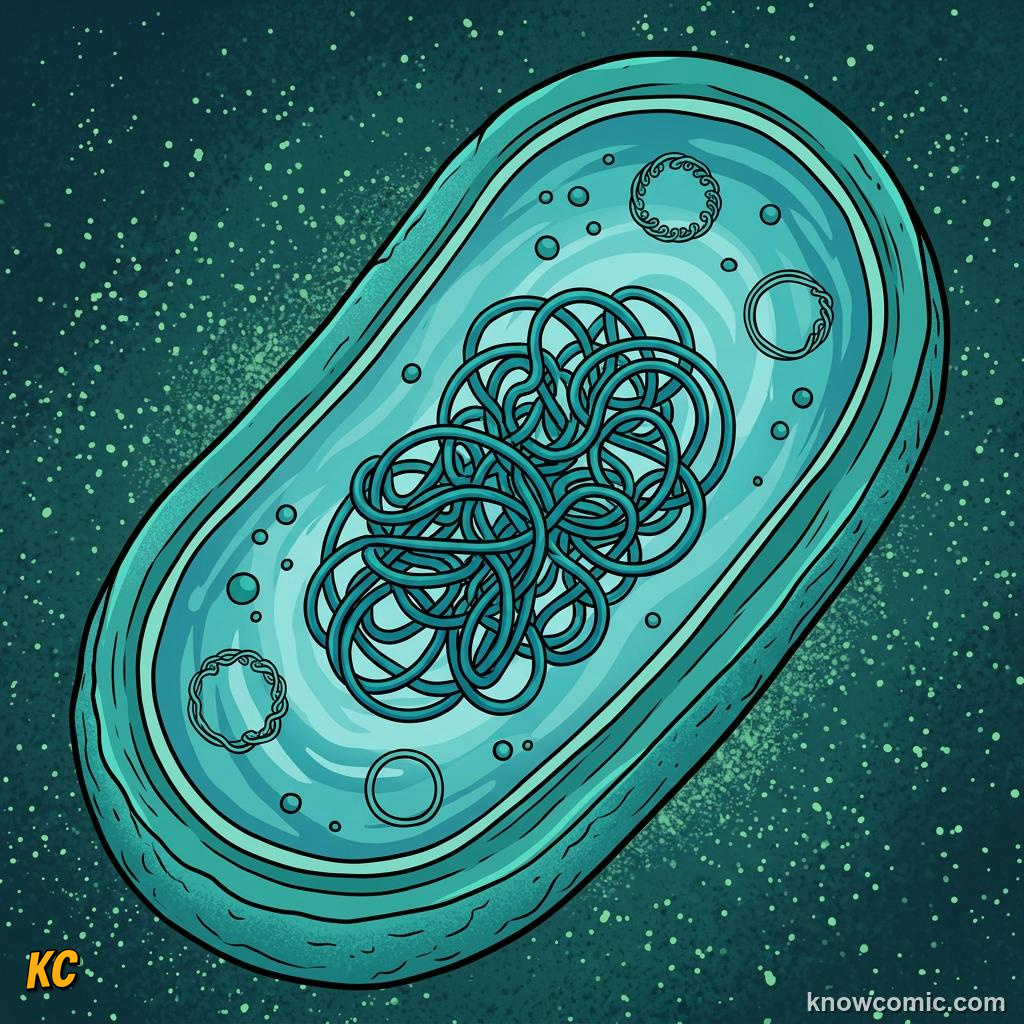 Comic panel about prokaryotic pioneers: What Makes A Prokaryote Different?, Cell Wall, educational kids illustration