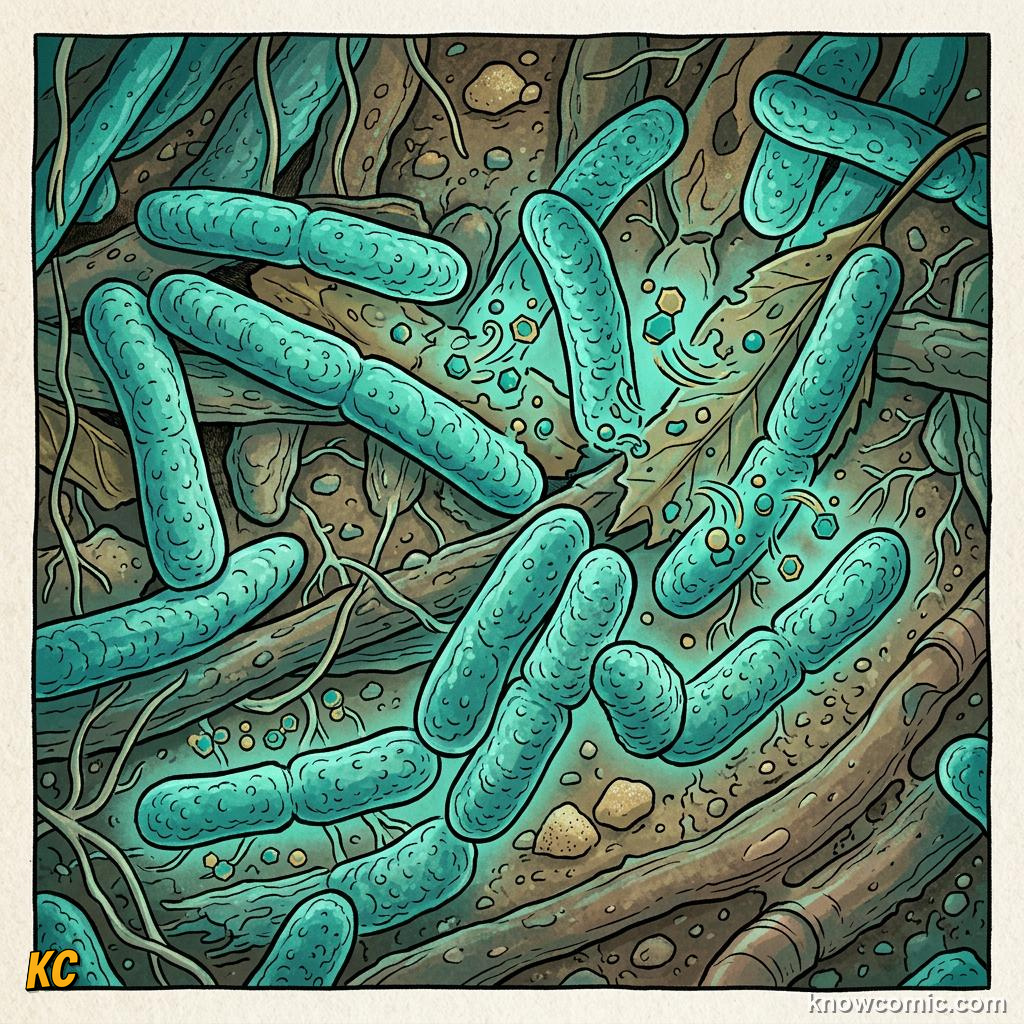 Comic panel about prokaryotic pioneers: Prokaryotes Love The Extremes, Hot Springs, educational kids illustration