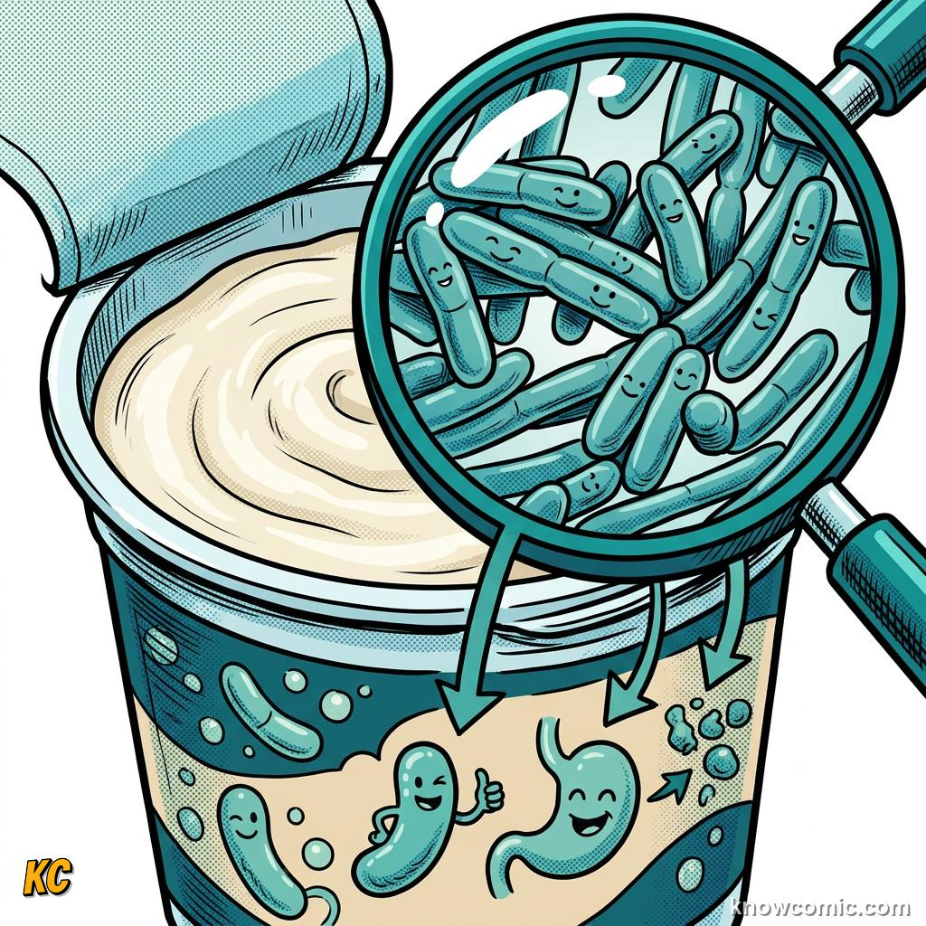 Comic panel about prokaryotic pioneers: Arctic Ice, educational kids illustration