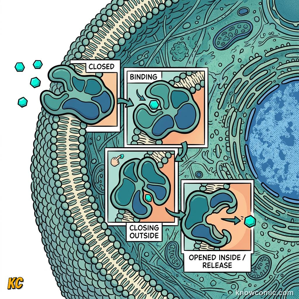 Comic panel about membrane: the guard: Water Fearers, educational kids illustration
