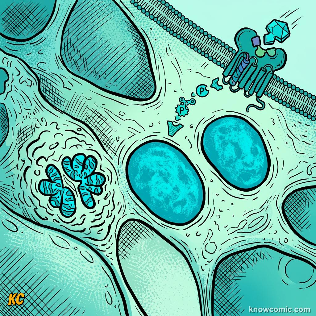 Comic panel about membrane: the guard: Carriers, educational kids illustration