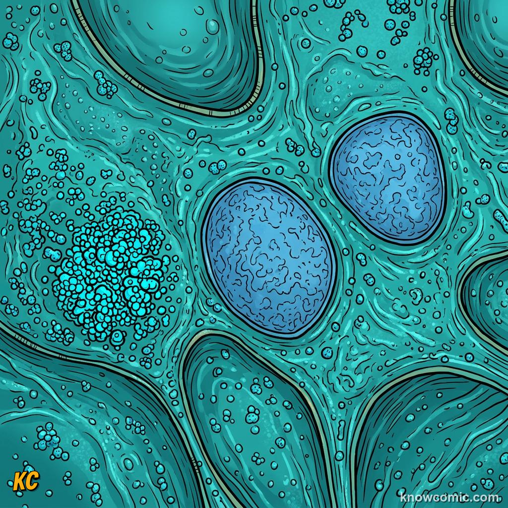 Comic panel about ribosomes: factory: Free, educational kids illustration