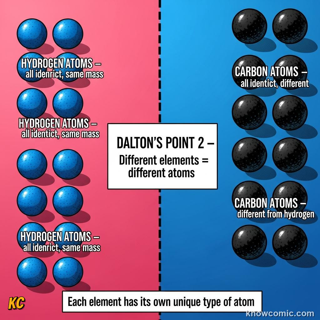 JOHN DALTON, 1803: comic illustration from Topic 01: The Atomic Idea