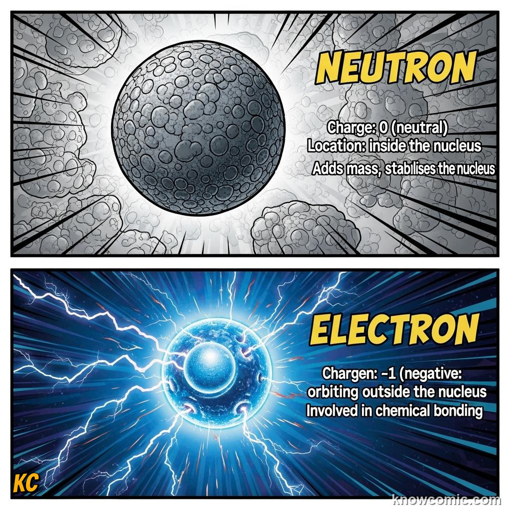 INSIDE THE ATOM: comic illustration from Topic 01: The Atomic Idea