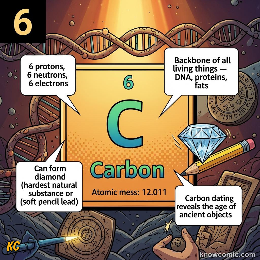 THE PERIODIC TABLE OF ELEMENTS: comic illustration from Topic 01: The Atomic Idea