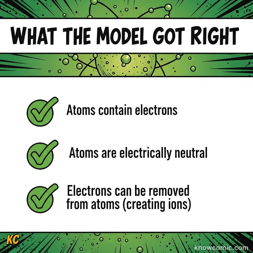 THE PLUM PUDDING MODEL: comic illustration from Topic 02: Discovering Electrons