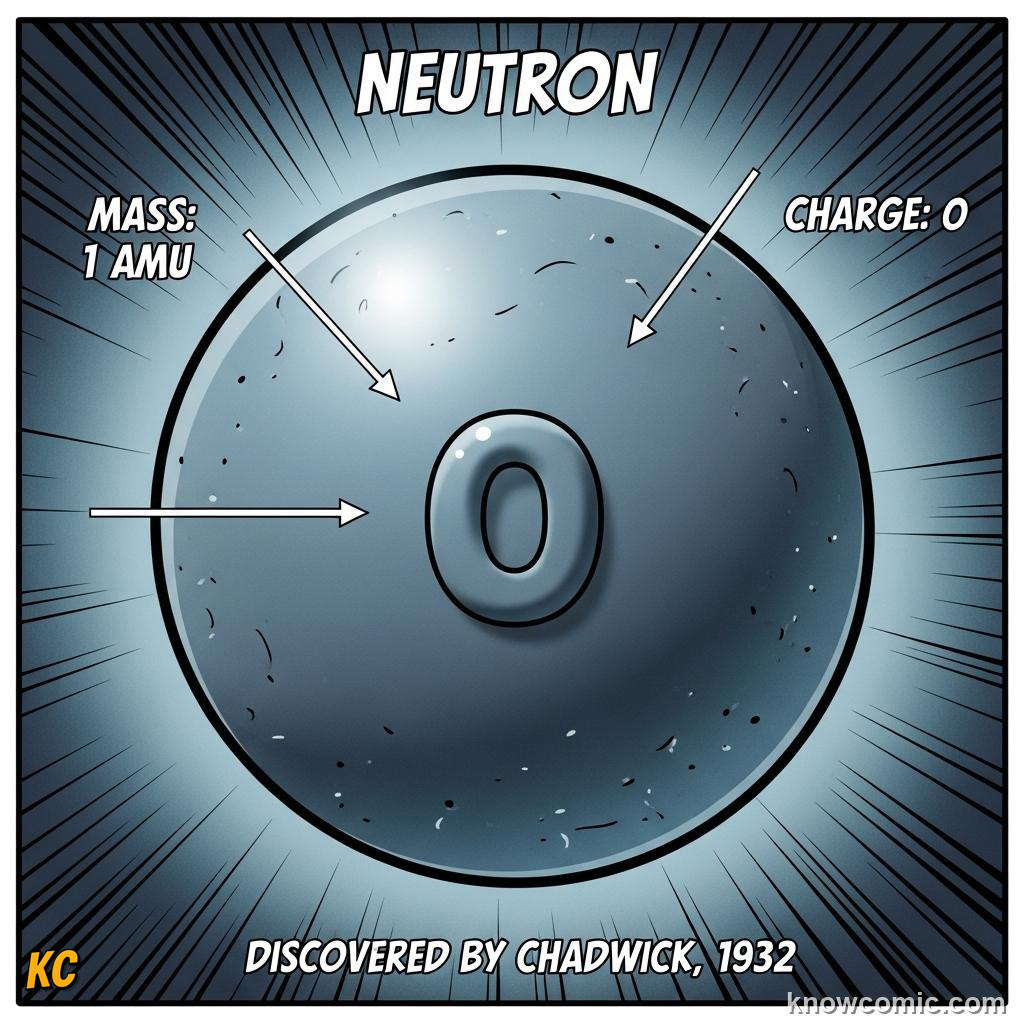 WHAT IS INSIDE THE NUCLEUS?: comic illustration from Topic 03: The Nuclear Atom