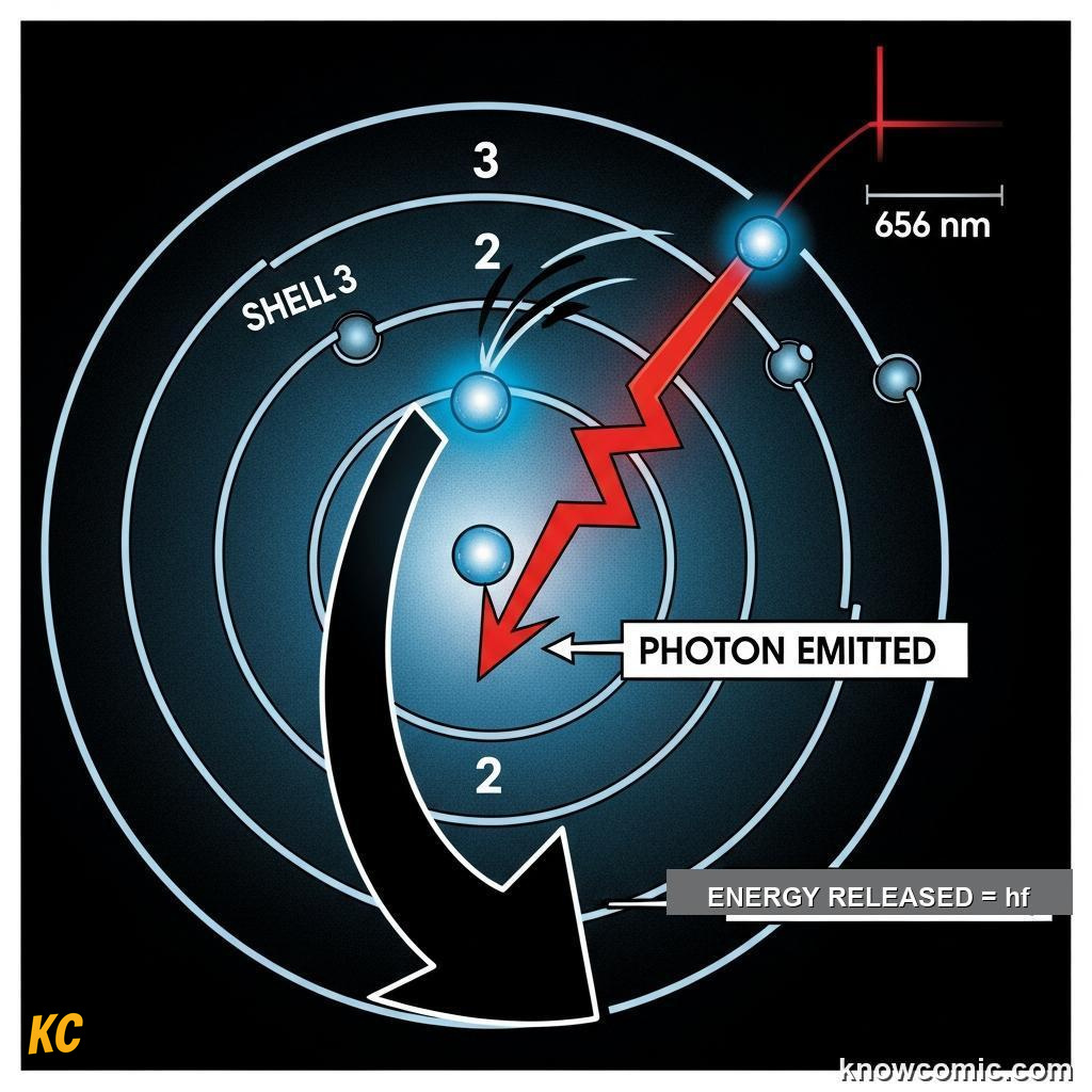 THE HYDROGEN SPECTRUM EXPLAINED: comic illustration from Topic 04: The Bohr Model