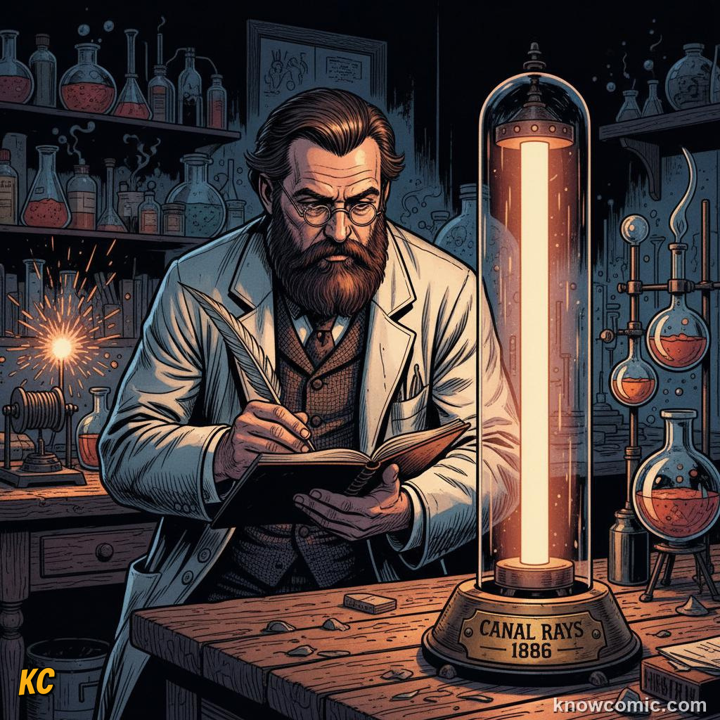 HOW RUTHERFORD FOUND THE PROTON: comic illustration from Topic 05: Protons & Atomic Number
