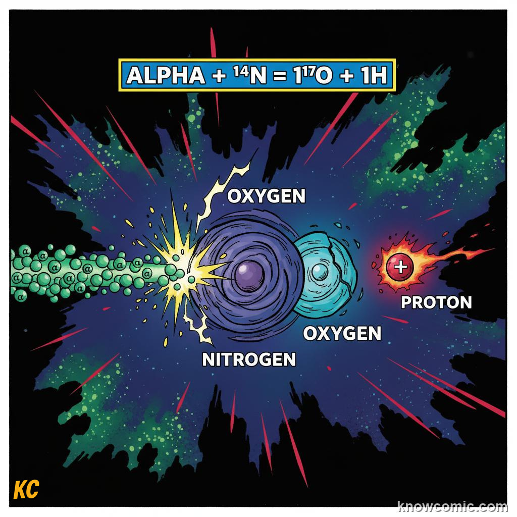 HOW RUTHERFORD FOUND THE PROTON: comic illustration from Topic 05: Protons & Atomic Number
