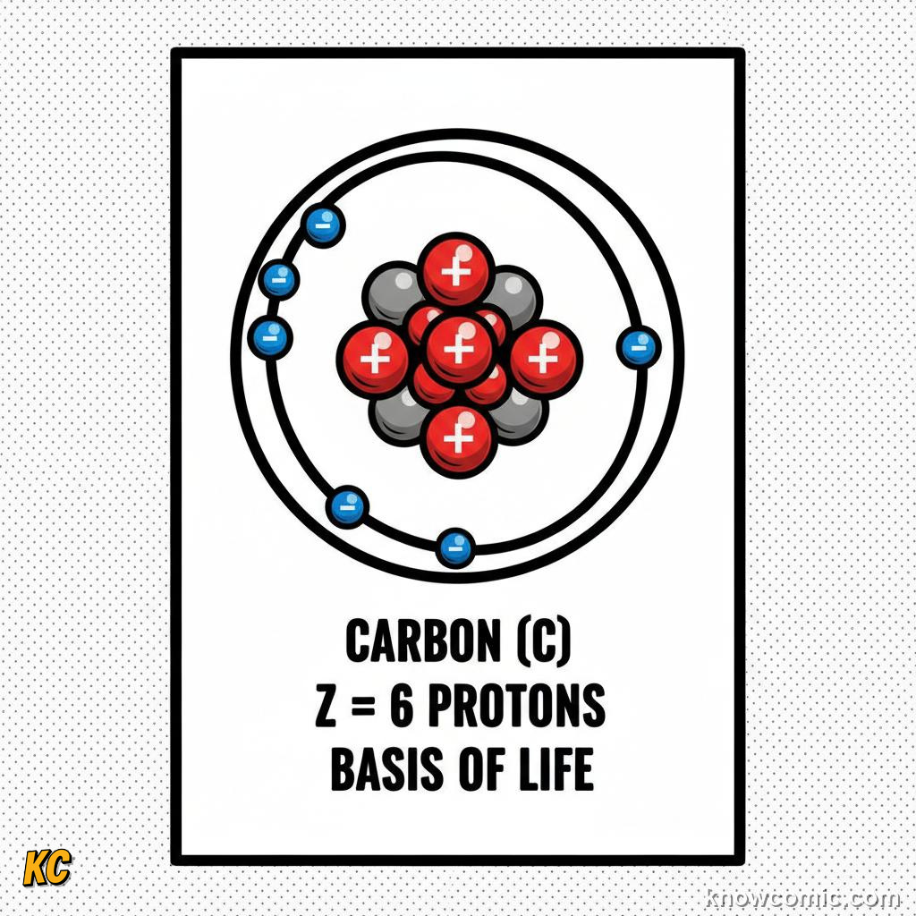 COUNTING PROTONS REVEALS EVERY ELEMENT: comic illustration from Topic 05: Protons & Atomic Number