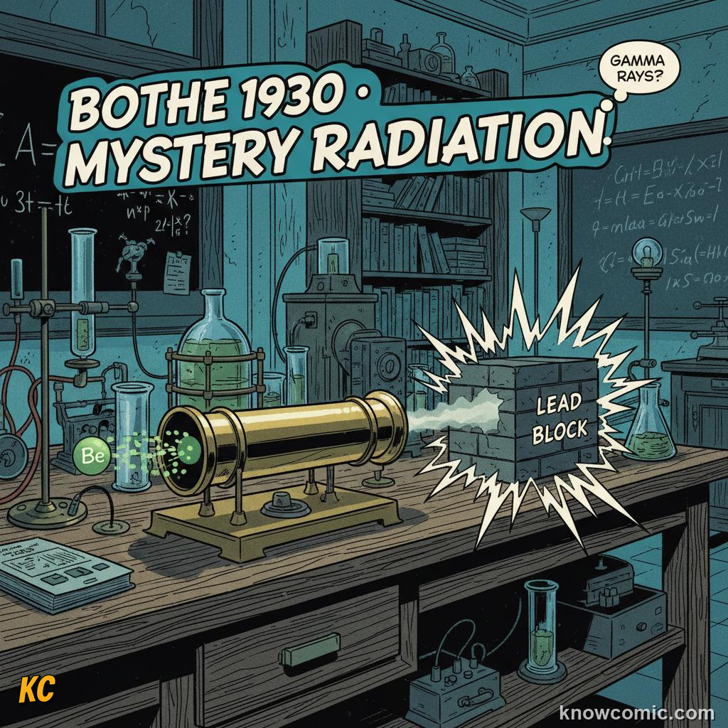 HOW CHADWICK CAUGHT THE INVISIBLE PARTICLE: comic illustration from Topic 06: Neutrons & Isotopes