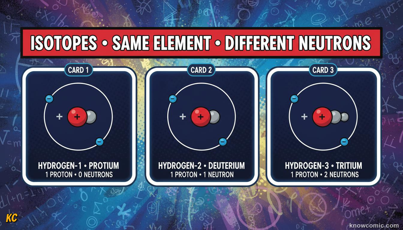 WHAT IS AN ISOTOPE?: comic illustration from Topic 06: Neutrons & Isotopes
