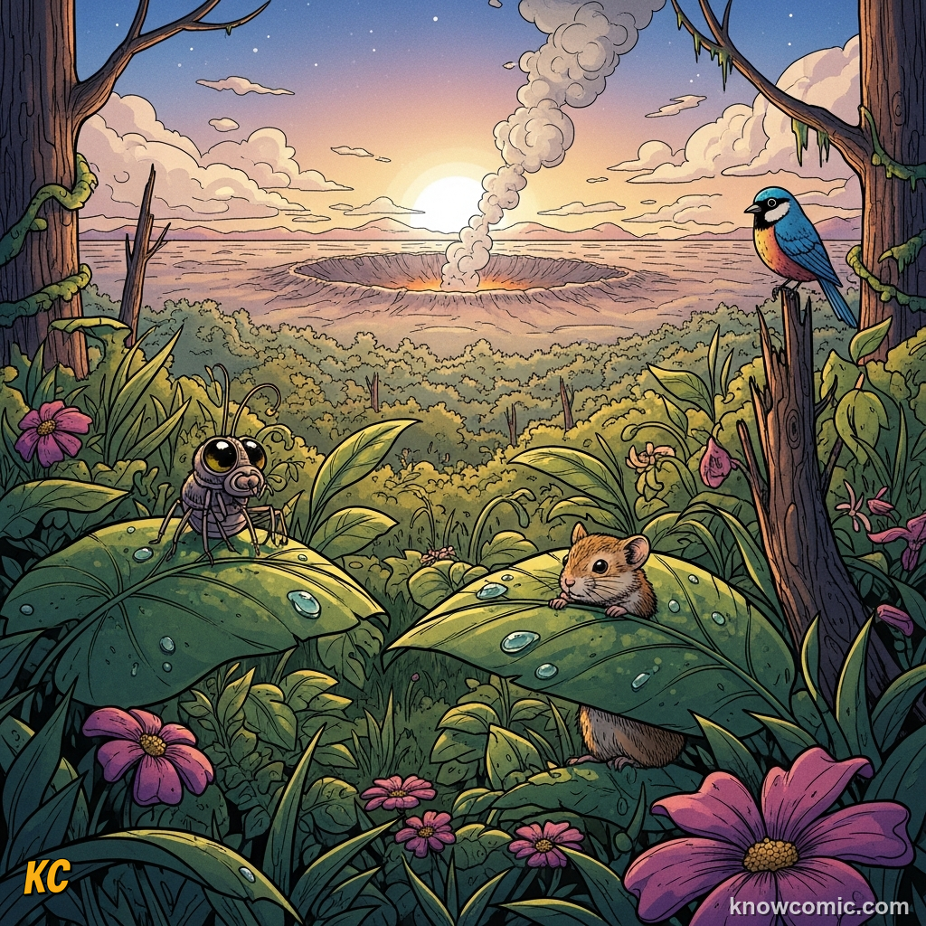 THE GLOBAL MURDER SCENE, comic scene of above boundary