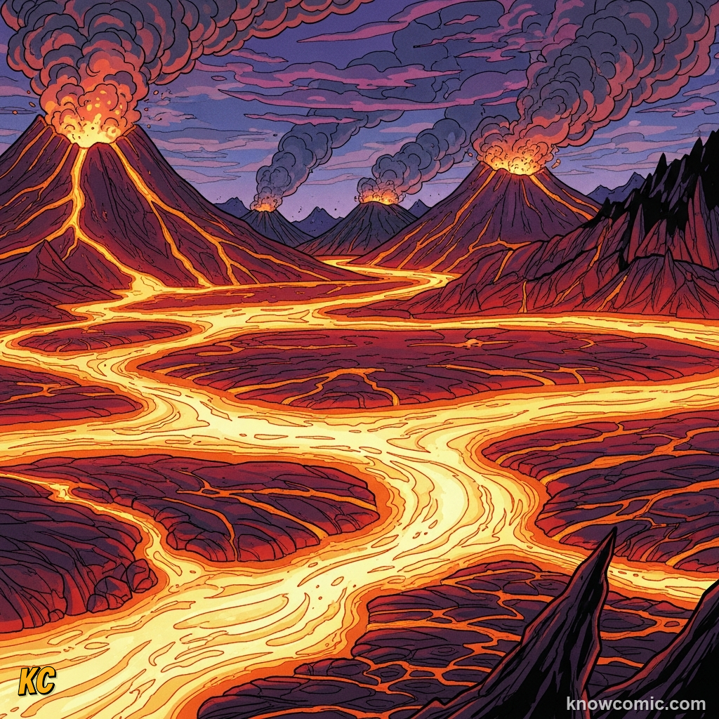 ASTEROID — BUT WHAT ELSE?, comic scene of deccan volcanism