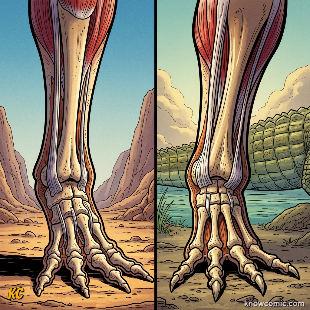 THE DINOSAUR HIP SOCKET, comic scene of dino ankle