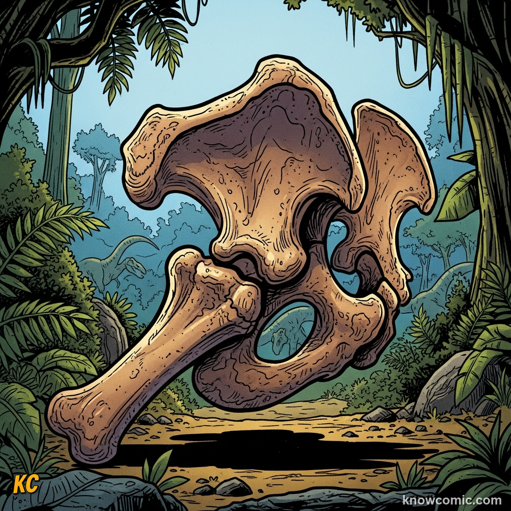 THE DINOSAUR HIP SOCKET, comic scene of dino hip