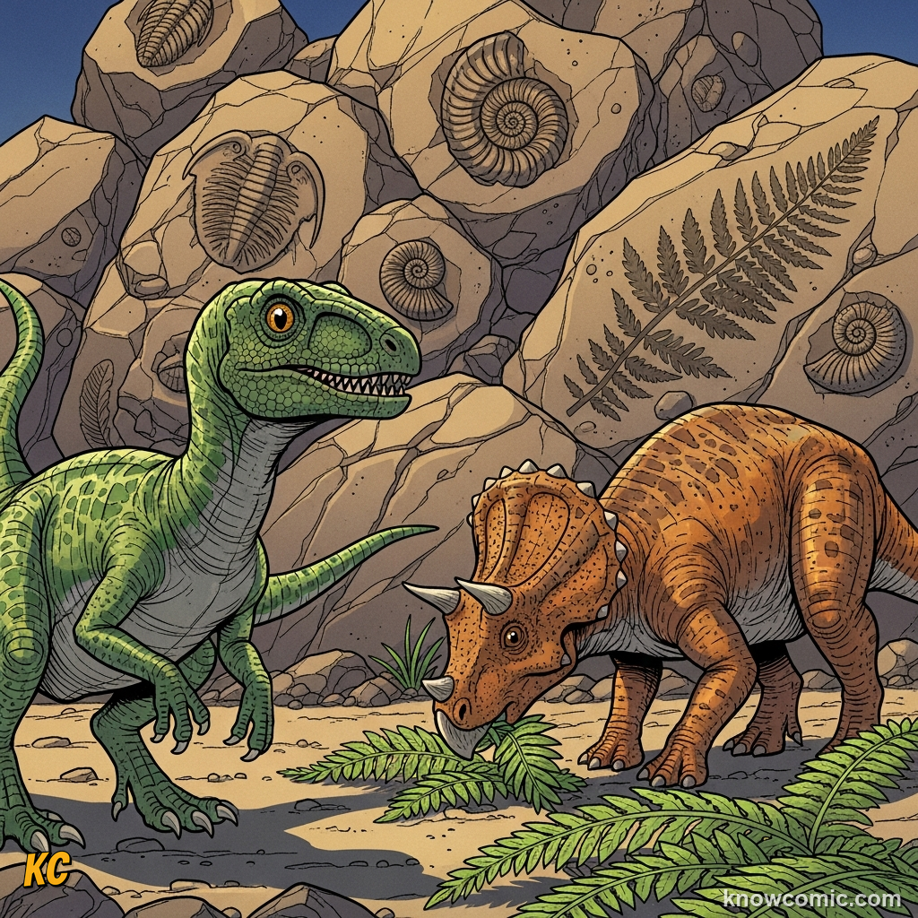 STILL IN THE ROCKS, comic scene of first dino recap