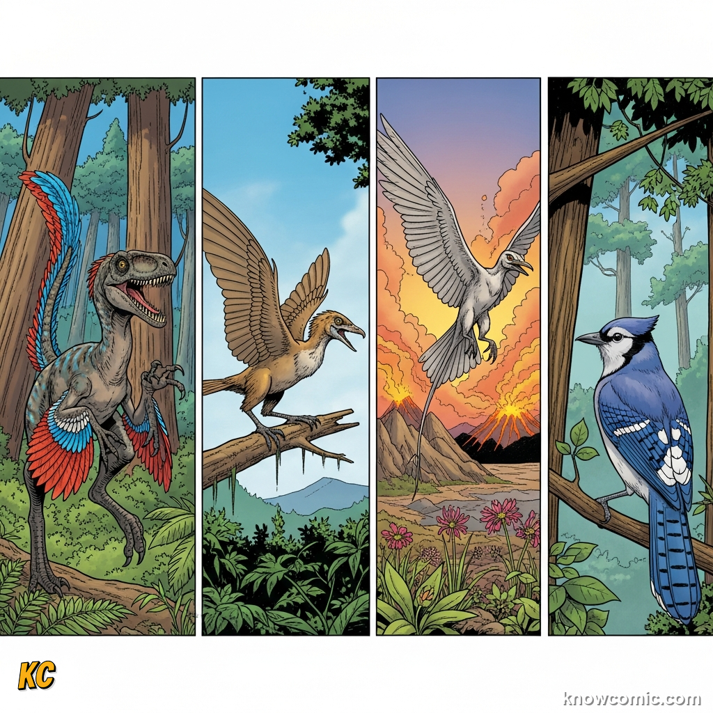 ANCESTORS OF ALL DINOS, comic scene of theropod branch