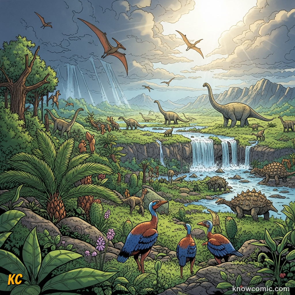 LUCK, comic scene of triassic jurassic gap