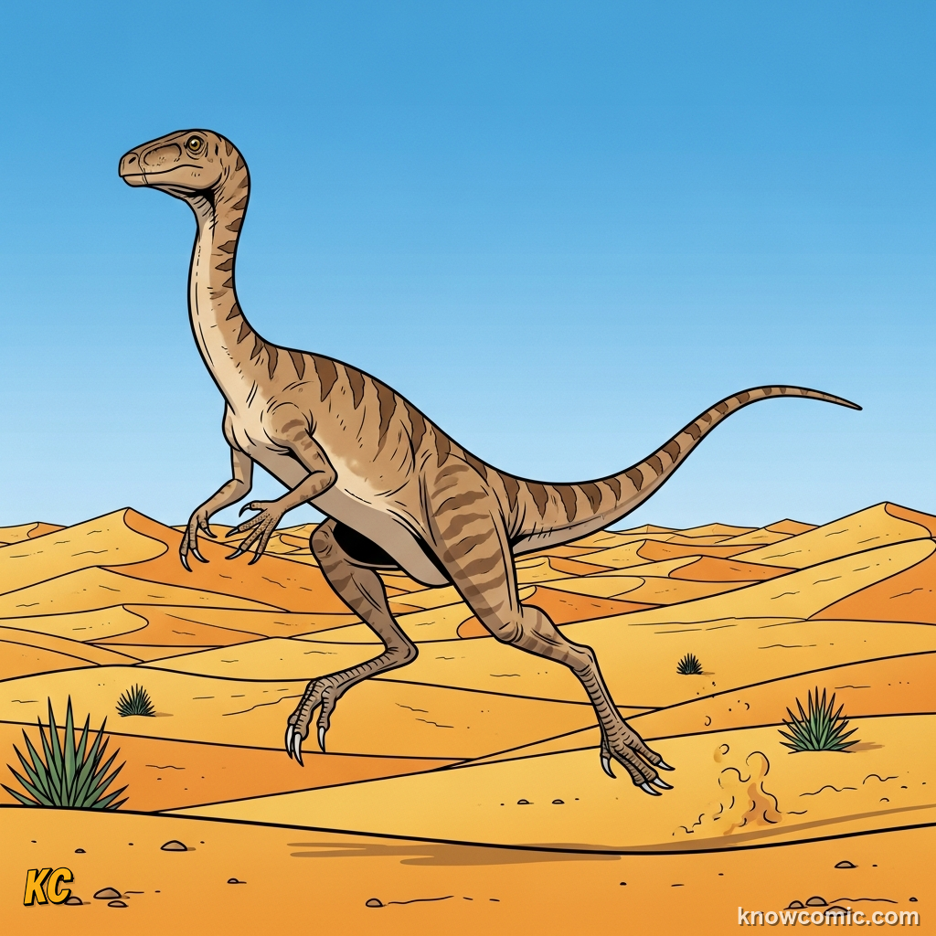 THE RULING REPTILES, comic scene of dino line archosaur