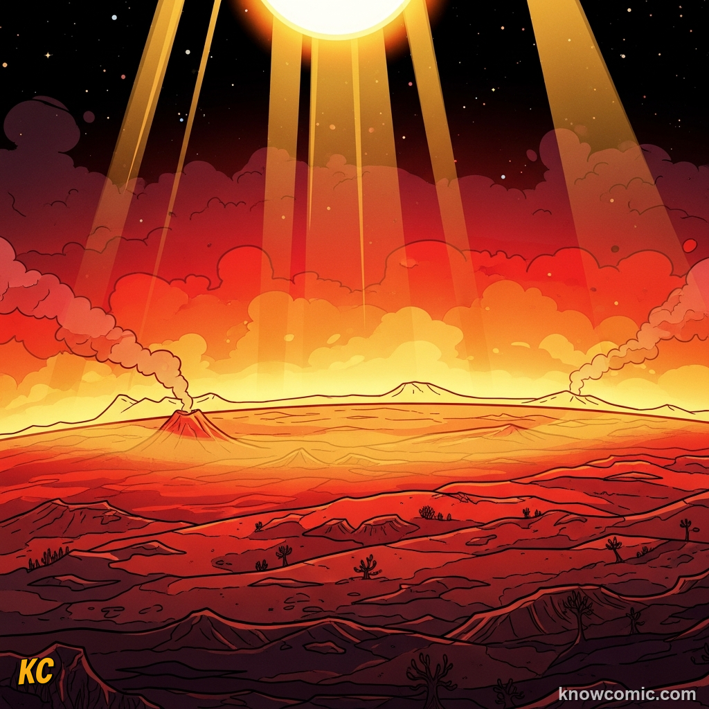 Thick air: sunlight trapped by a heavy carbon dioxide blanket