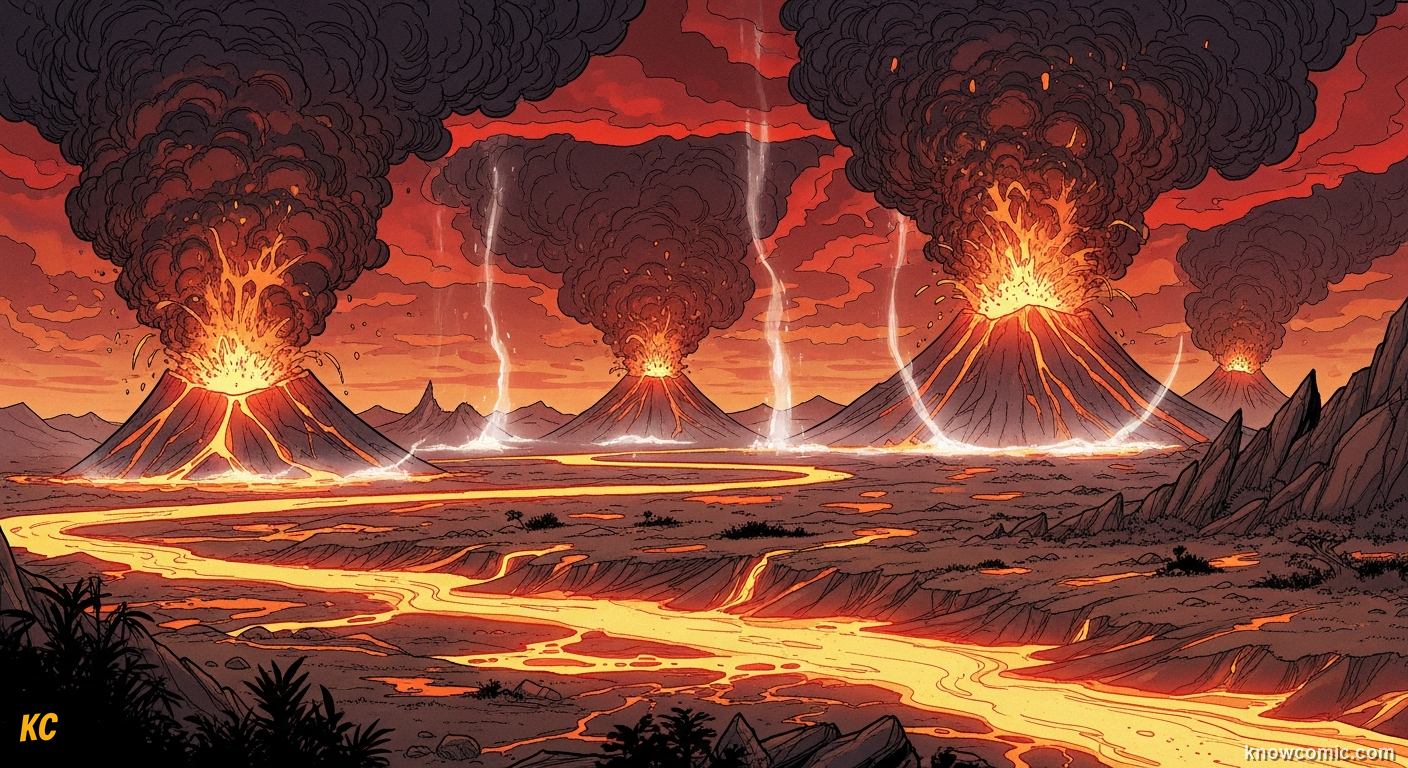 The greenhouse engine: erupting volcanoes pumping carbon dioxide into a warm sky