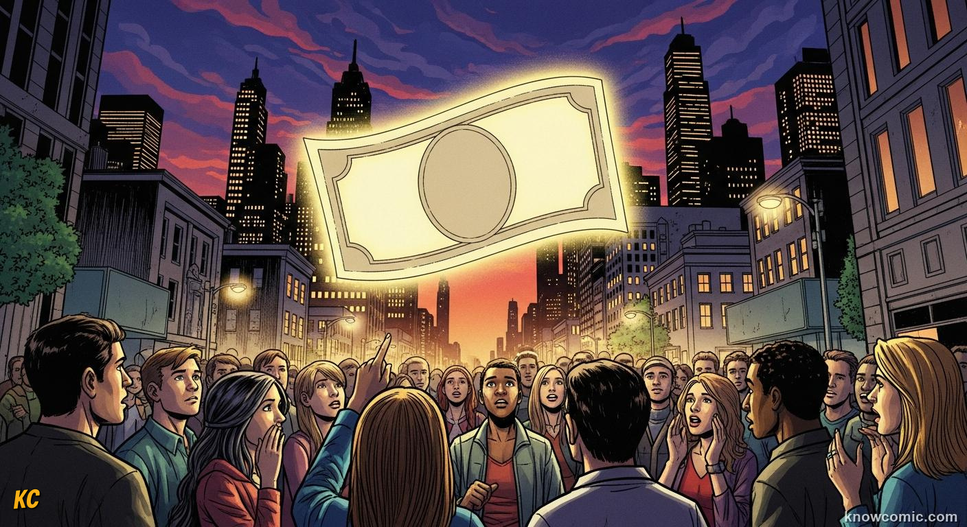 Paper banknote as a promise from a bank or government backed entirely by public trust