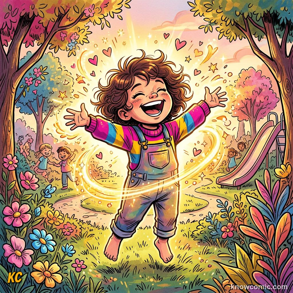 Joy encourages positive actions illustration