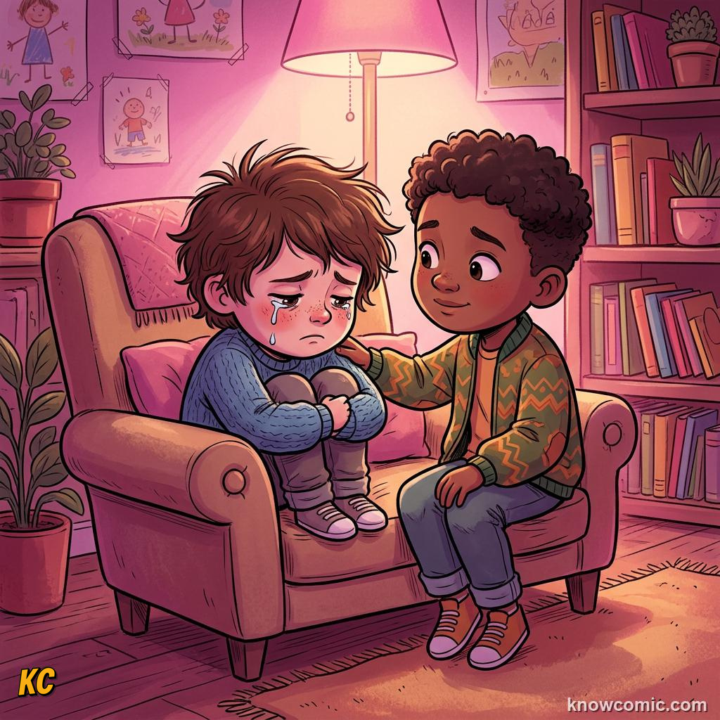 Sadness brings us support from others illustration