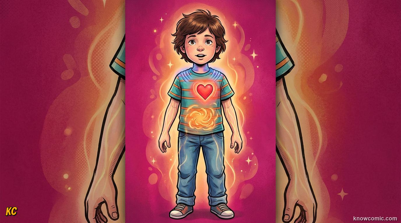 Brain processing emotions in colorful comic style