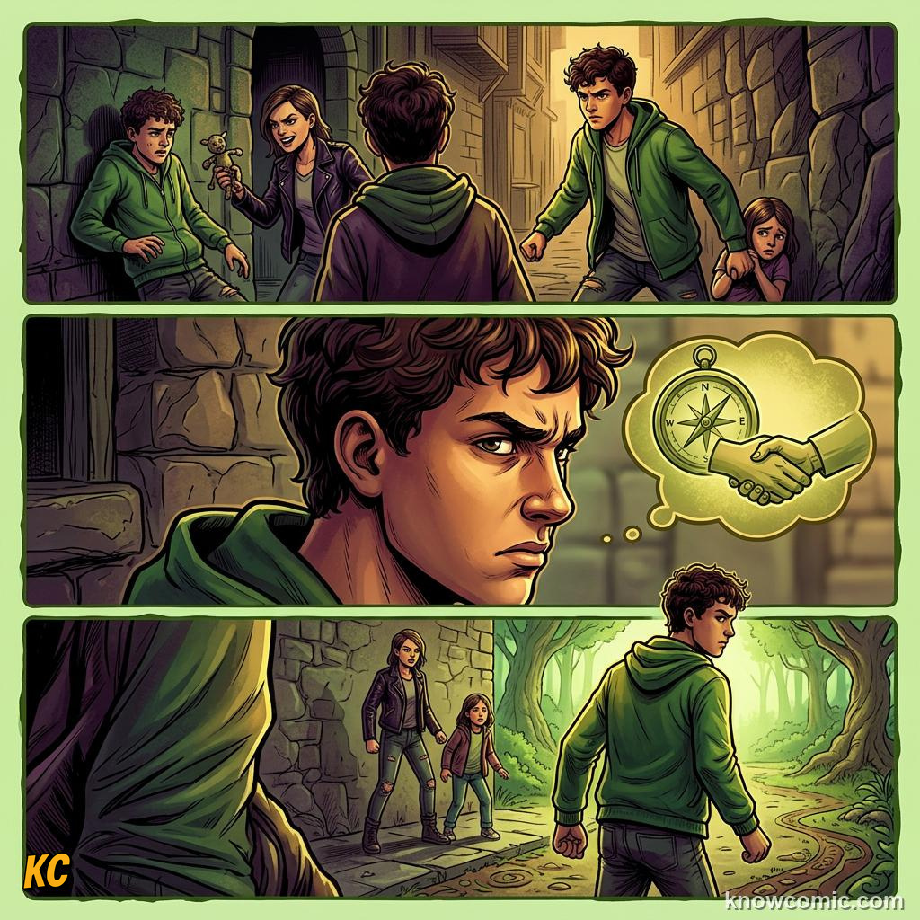 Comic panel about disgust and protection: Boundary, educational kids illustration