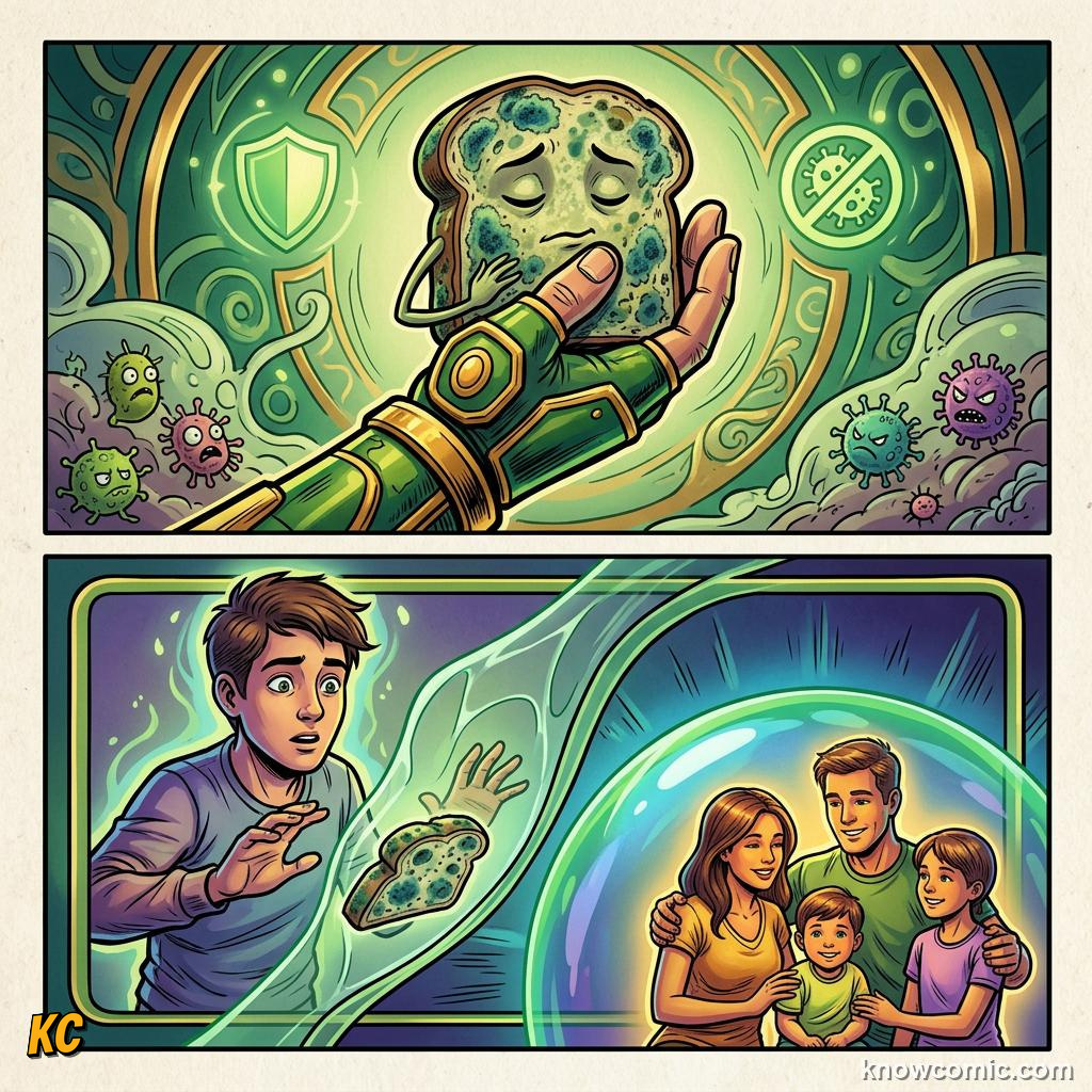 Comic panel about disgust and protection: Protection Has A Purpose, When Honored, educational kids illustration