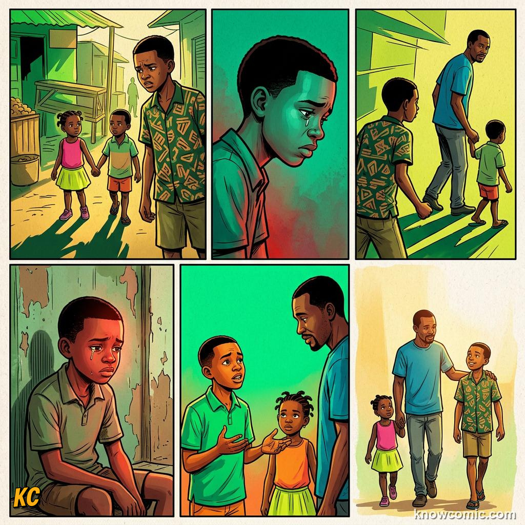 Comic panel about jealousy and desire: Ask What You Really Want, Name It, educational kids illustration