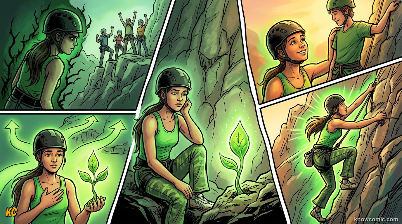 Comic panel about jealousy and desire: Your Turn, educational kids illustration