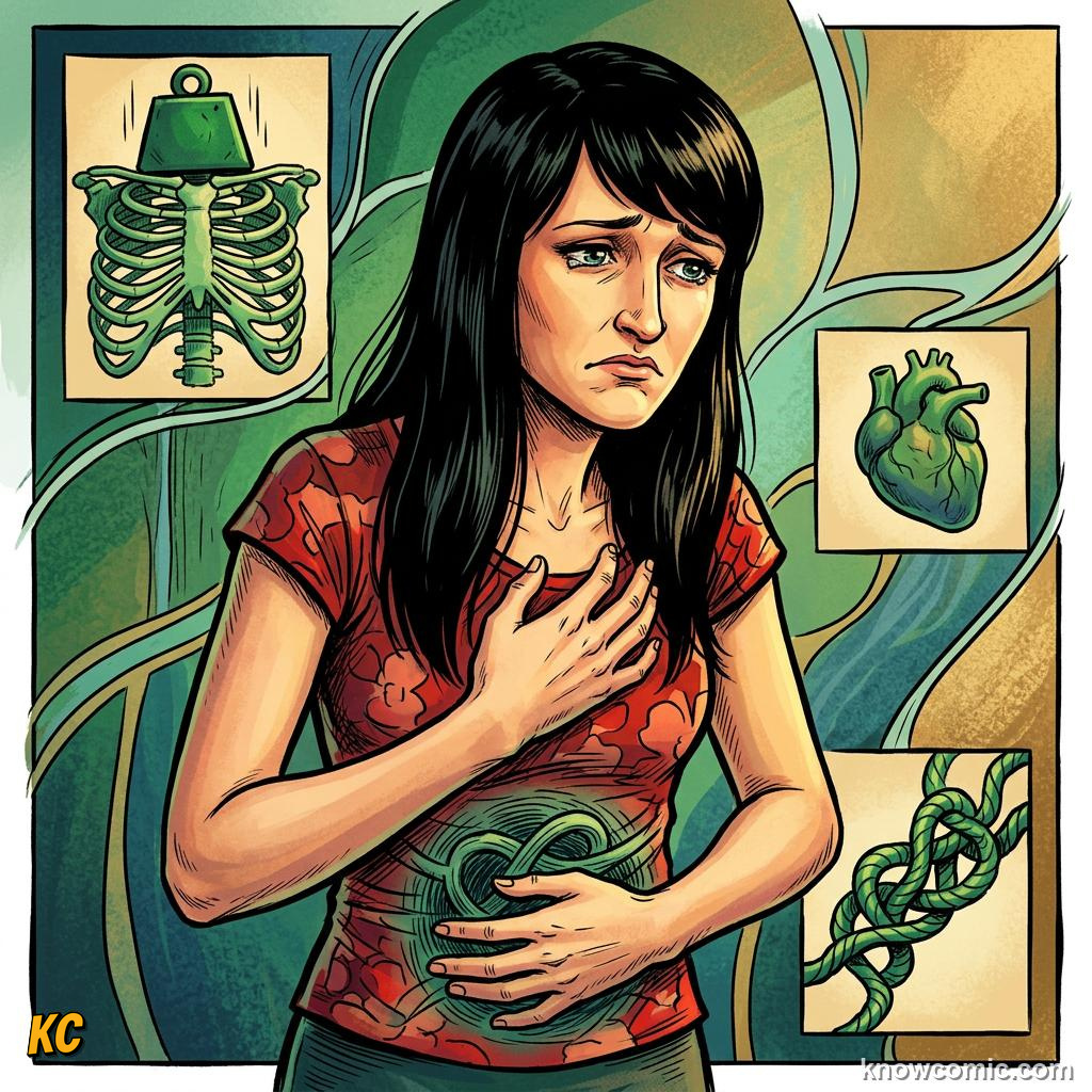 Comic panel about guilt and responsibility: Body Feels, educational kids illustration