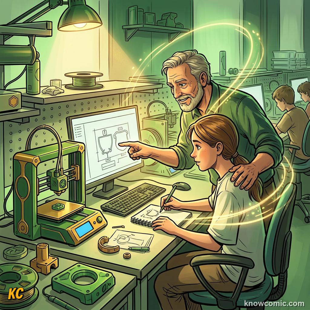 Comic panel about guilt and responsibility: Let Go, educational kids illustration
