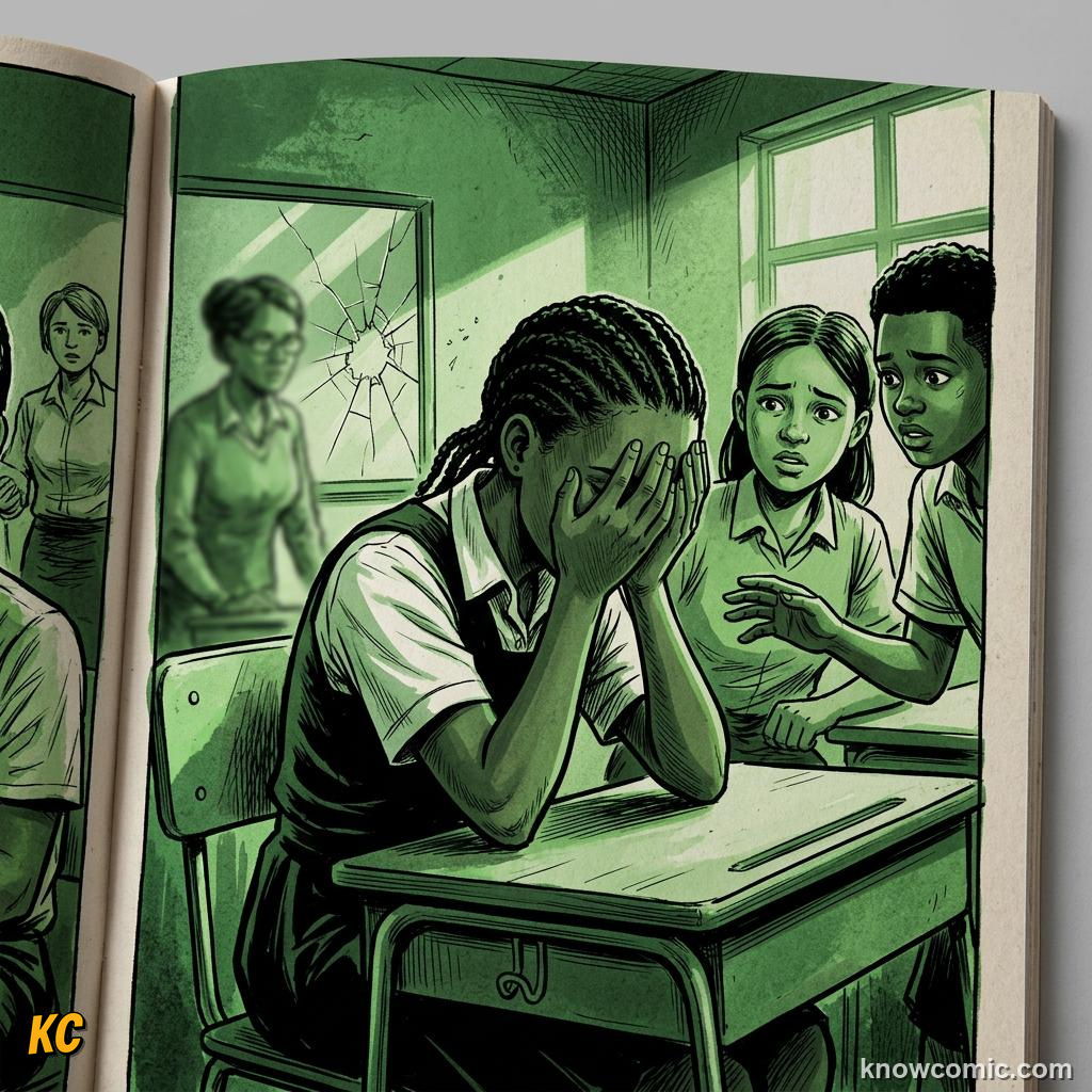 Comic panel about shame versus guilt: Withdraw, educational kids illustration
