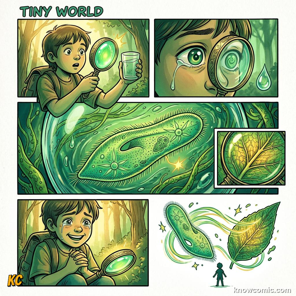 Comic panel about interest and curiosity: Interest Is Your Learning Engine, Catches You, educational kids illustration